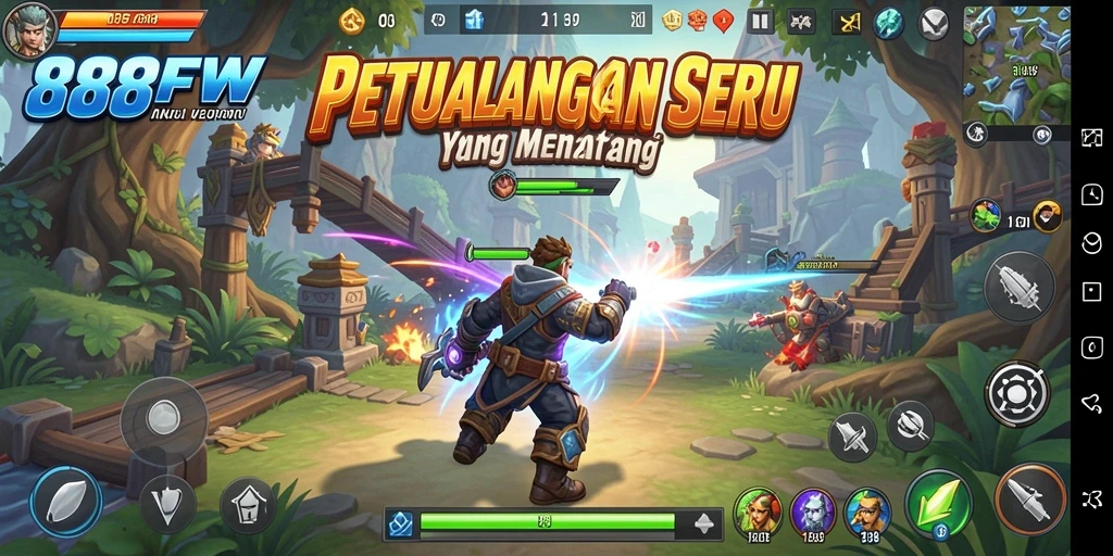 Tangkapan layar utama 888FW menunjukkan intensitas aksi dalam petualangan yang mendebarkan.