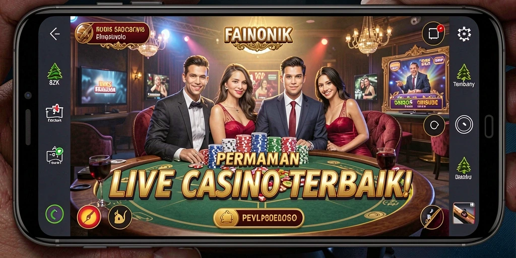 Screenshot gameplay Live Casino di 8ZK dengan dealer profesional.