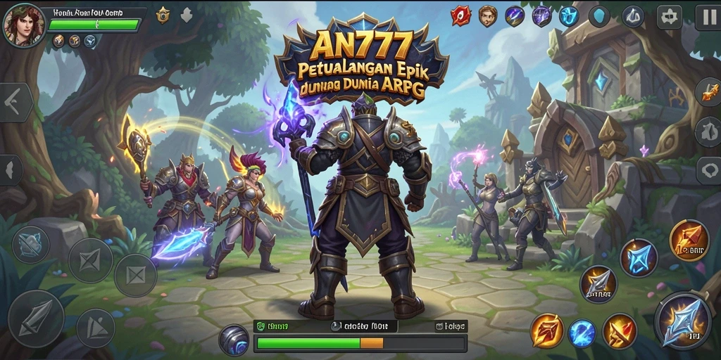 Tampilan gameplay ARPG AN777 menampilkan aksi pertarungan yang mendebarkan.