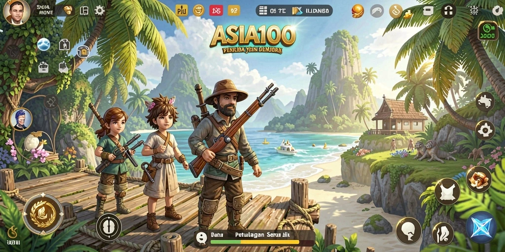 Tampilan gameplay ASIA100 dengan aksi petualangan yang mendebarkan.