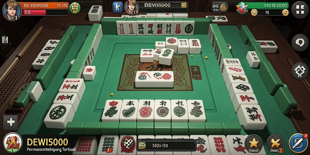 Tangkapan layar gameplay DEWI5000 menunjukkan aksi seru permainan Mahjong.