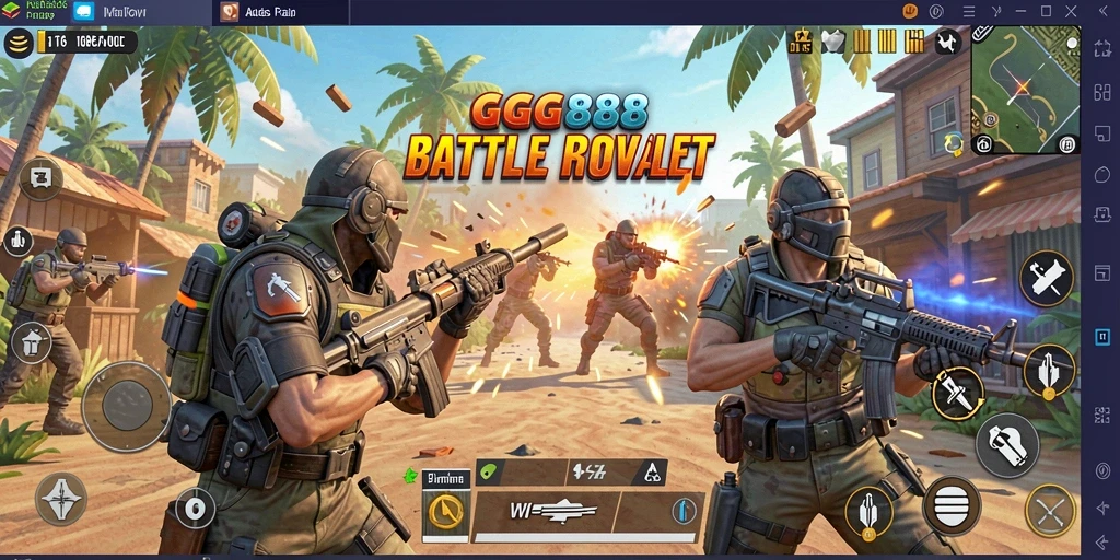 Tangkapan layar GGG888 menampilkan aksi mendebarkan dalam pertempuran Battle Royale.