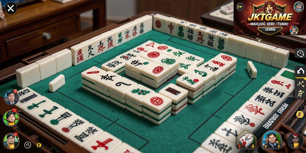 Tampilan gameplay JKTGAME yang memukau dan penuh tantangan Mahjong.