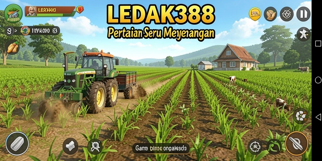 Tangkapan layar gameplay LEDAK388 yang menampilkan kegiatan berkebun.