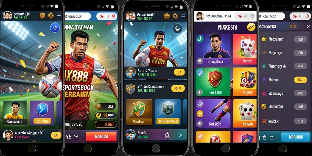 Screenshot gameplay NX888 dengan berbagai pilihan taruhan olahraga.