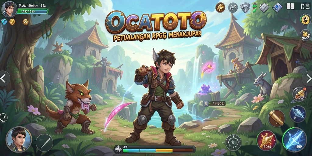 Screenshot gameplay OCATOTO dengan aksi pertempuran yang seru.