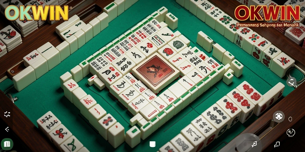 Tampilan menarik dari gameplay seru Mahjong di OKWIN.