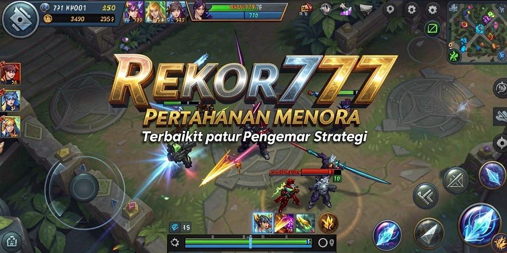 Tangkapan layar gameplay REKOR777 yang menampilkan aksi Tower Defense yang seru.
