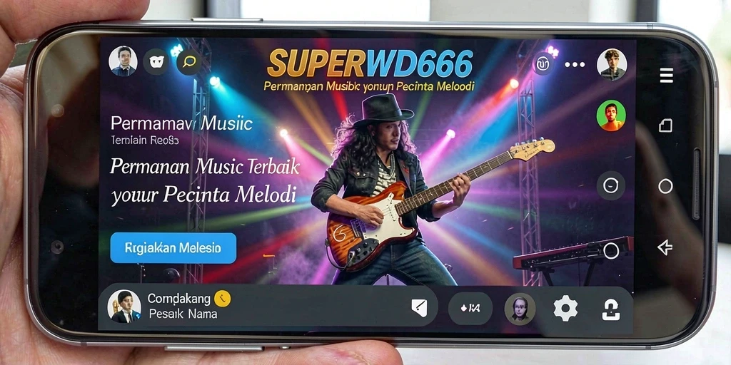 Screenshot gameplay SUPERWD666 menampilkan pengalaman bermain musik yang interaktif dan menyenangkan.
