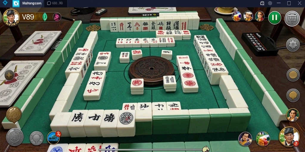 Tampilan utama V89 menampilkan gameplay seru Mahjong yang penuh warna.
