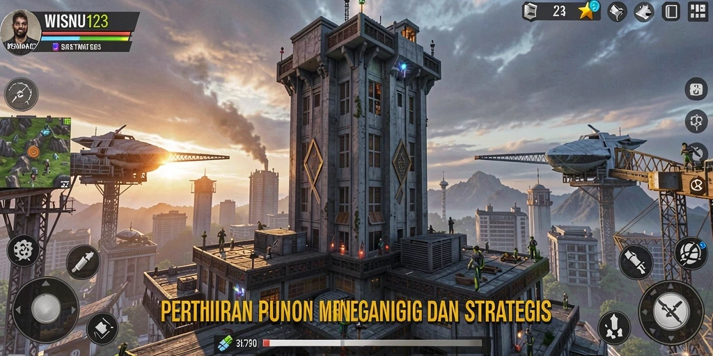 Tampilan gameplay WISNU123 yang memukau dalam Tower Defense.