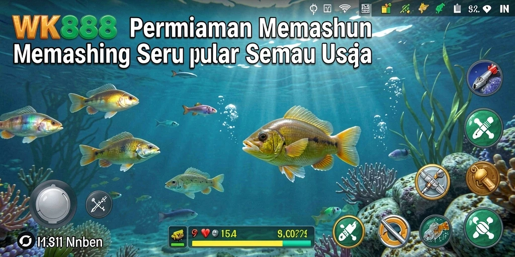 Screenshot gameplay WK888 yang menampilkan pengalaman memancing yang realistis dan menarik.