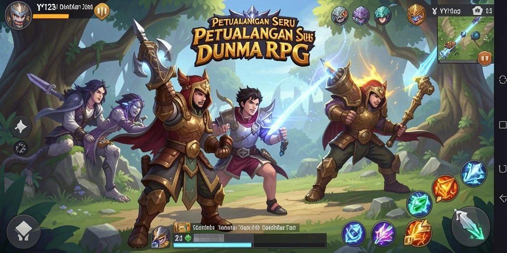 Tangkapan layar utama YY123 menampilkan aksi seru dalam gameplay RPG.